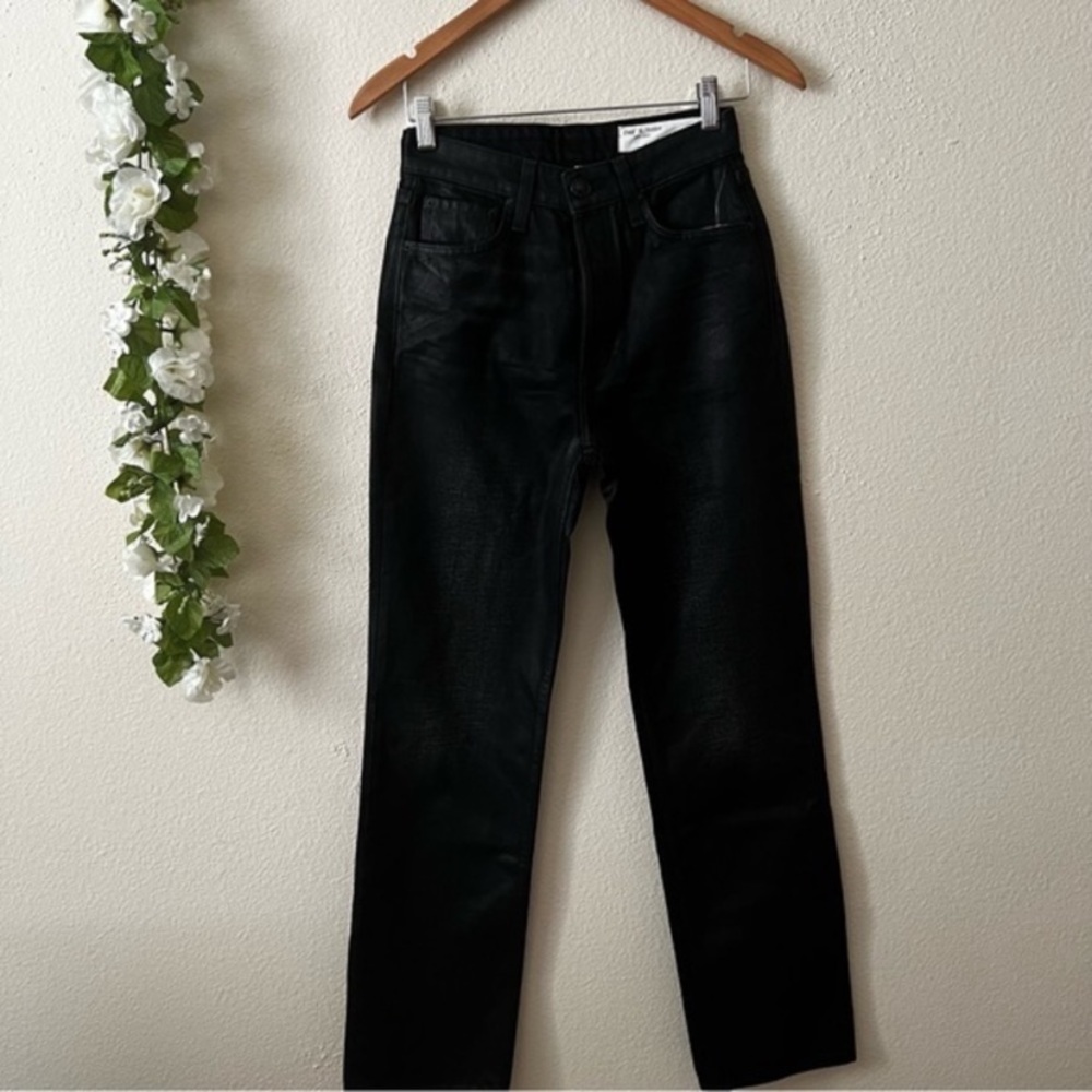 Rag & Bone Alex High-Rise Straight Jeans in wax Worn Black